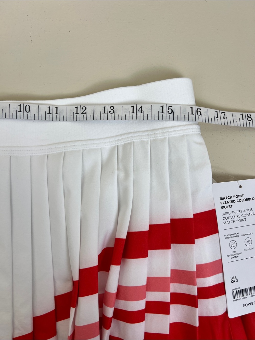 NWT Athleta Match Point Pleated Colorblock Skort Red White Size Large - Picture 7 of 10
